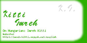 kitti imreh business card